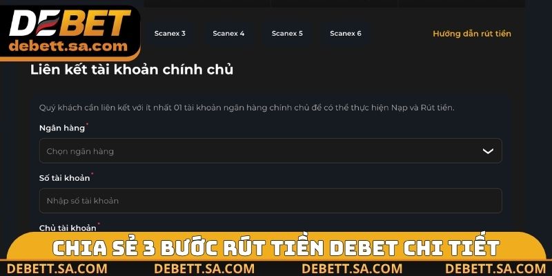 Chia sẻ 3 bước rút tiền DEBET chi tiết