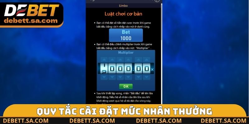 Quy tắc cài đặt mức nhân thưởng